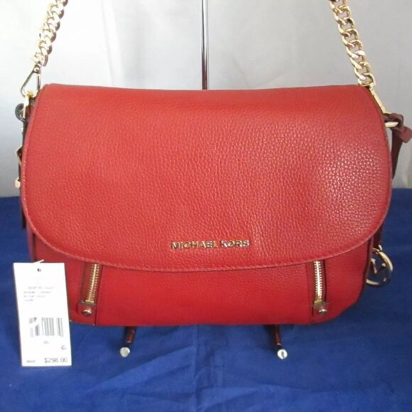 Michael Kors Bedford Legacy Leather Flap Shoulder Bag $298 Brandy #3168 - Picture 5 of 13